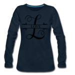Long Sleeve T-Shirt "Love" In Deep Navy