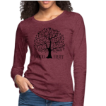 Long Sleeve T-Shirt "Good Fruit" In Heather Burgundy