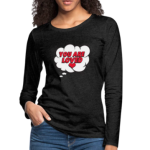 Slim Fit Long Sleeve T-Shirt "You Are Loved" In Charcoal Gray