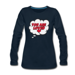 Slim Fit Long Sleeve T-Shirt "You Are Loved" In Deep Navy