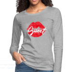 Long Sleeve T-Shirt "Sweet Kiss Red Lipstick" In Deep Navy (Copy)