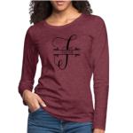 Long Sleeve T-Shirt "Faith" In Heather Burgundy