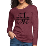Long Sleeve T-Shirt " The Joy Of The Lord Is My Strength" In Heather Burgundy