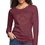 Long Sleeve T-Shirt "Wow 365 Established" In Heather Burgundy