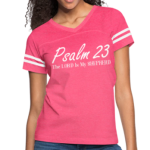 Short Sleeve T-Shirt "Psalm 23" Graphic Vintage Sport Design in Pink