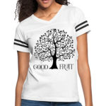 Short Sleeve T-Shirt "Good Fruit" Graphic Vintage Sport Design In White/Black