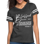 Short Sleeve T-Shirt "Blessed With Every Spiritual Blessing" Graphic Vintage Sport Design In Smoke/White
