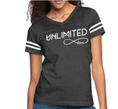 Screenshot (1692) Short Sleeve T-Shirt "Unlimited Love" Graphic Vintage Sport Design In Smoke/White - Image 1
