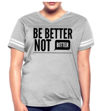 Screenshot (1709) Short Sleeve T-Shirt "Be Better Not Bitter III " Graphic Vintage Sport Design In Heather Gray/White - Image 1