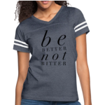 Short Sleeve T-Shirt "Be Better Not Bitter II" Graphic Vintage Sport Design In Navy/White