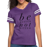 Short Sleeve T-Shirt "Be Better Not Bitter II" Graphic Vintage Sport Design In Purple/White