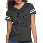 Short Sleeve T-Shirt "Be Better Not Bitter II" Graphic Vintage Sport Design In Smoke/White