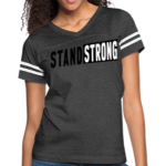 Short Sleeve T-Shirt "Stand Strong" Graphic Vintage Sport Design Smoke/White