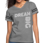 Short Sleeve T-Shirt "Dream Big Vintage" Graphic Vintage Sport Design In Heather Gray/ Black