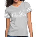 Short Sleeve T-Shirt "Good Vibes" Graphic Vintage Sport Design In Heather Gray/White