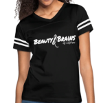 Short Sleeve T-Shirt "Beauty & Brains Et Cetera II" Graphic Vintage Sport Design In Black/White