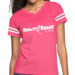 Short Sleeve T-Shirt "Beauty & Brains Et Cetera II" Graphic Vintage Sport Design In Pink