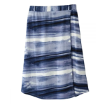 Skirt Self Dressing Adjustable Wrap-Around Fashion Blue Stripes Design