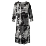 Dress Adaptive Dressing Elegant Open Back Black Abstract Design