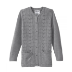 Cardigan Self Dressing Classic Winter Knit In Heather Grey