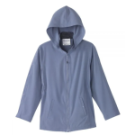 Jacket Self Dressing Recovery Rain Jacket With Detachable Hood & Magnetic Closure In Steel Blue