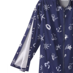 Jacket Self Dressing Recovery Rain Jacket With Detachable Hood & Magnetic Closure In Nautical Blue - Image 2