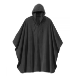 Cape Self Dressing Unisex Wheelchair Hooded Fleece Poncho In Black