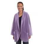 Cape Self Dressing Fleece Pocketed Poncho In Dusk