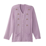 Cardigan Assisted Dressing Open Back Flower Design In Lilac
