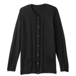 Cardigan Self Dressing Essential Cable Knit Design In Black