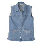 Vest Self Dressing Magnetic Closure Denim