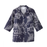 Jacket Self Dressing Magnetic Closure Chambray Style Indigo Fauna