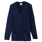 Cardigan Assisted Dressing Open Back Knit Design In Indigo