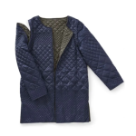 Jacket Self Dressing Reversible Quilted Design With Detachable Sleeves In Midnight Navy & Green - Image 2