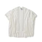 Shawl Self Dressing 3-in-1 Rhinestone Studded Poncho Shawl & Scarf In White