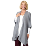 Shawl Self Dressing 3-in-1 Rhinestone Studded Poncho Shawl & Scarf In Heather Grey - Image 2