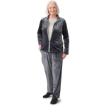 Set Self Dressing Tracksuit With Magnetic Front Zip & Easy Pull-On Pants In Grey Tan - Image 2