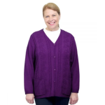 Cardigan Assisted Dressing Open Back Knitted Cardigan In Plum