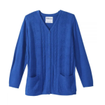 Cardigan Assisted Dressing Open Back Sweater In Royal Blue