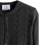 Cardigan Self Dressing Knit Pattern In Black - Image 2