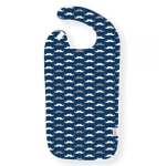Bib Assisted Dressing Lightweight Clothing Protector Bib for Adults Navy Mustache Pattern