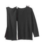 Sweater Assisted Dressing Open Back Long Sleeve Sweater Red Combo Color Block - Image 2