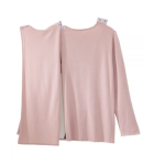 Sweater Assisted Dressing Open Back Long Sleeve Sweater Pink Combo Color Block - Image 2