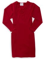 Dress Adaptive Dressing Long-Sleeve Open Back Ponte Dress In Red