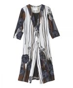 Dress Adaptive Dressing Open Back Twofer Dress Abstract Blue Floral Design