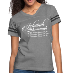 Short Sleeve T-Shirt "Jehovah Shammah " Graphic Vintage Sport Design In Heather Gray Charcoal