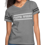 Short Sleeve T-Shirt "Faith Works " Graphic Vintage Sport Design In Heather Gray Charcoal