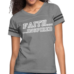 Short Sleeve T-Shirt "Faith Inspired " Graphic Vintage Sport Design In Heather Grey Charcoal