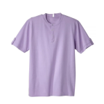 Top Adaptive Dressing Open Back Short Sleeve Henley T-Shirt In Lilac