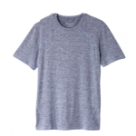 Top Adaptive Dressing Open Back Active Short Sleeve Shirt In Heather Indigo